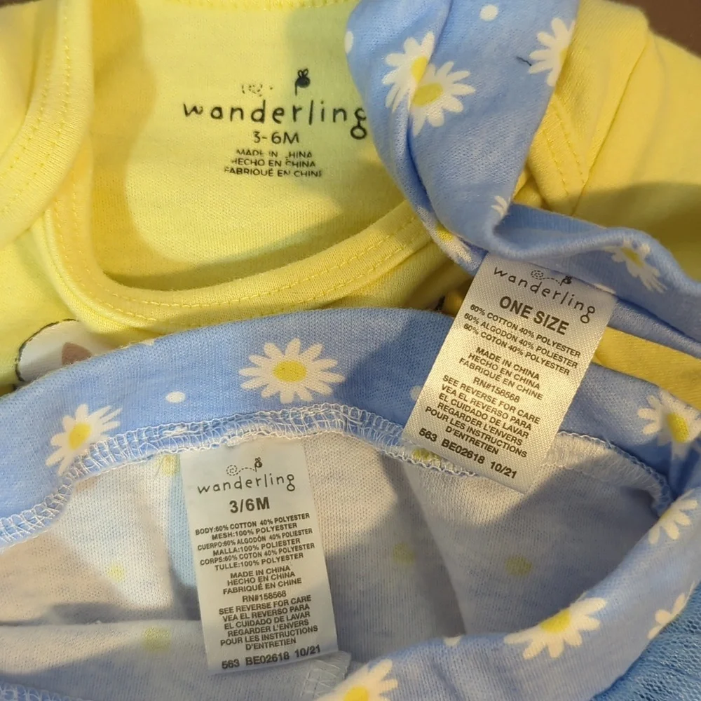 Baby Girl Outfits 9 Piece Lot 3 ea onesie bottoms bows all Matching 3-6 mo